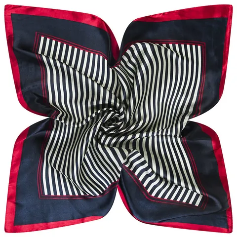 Fazzoletto da Collo Quadrato in Satin Professionale da Donna a Righe Elegante Sciarpa per Divisa da Ufficio Accessorio Decorativo