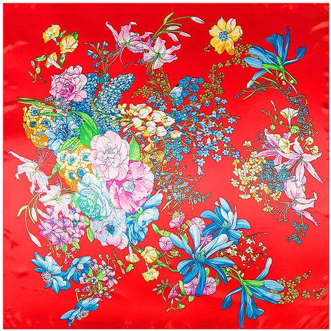 Damen Floral Druck Satin Quadratisches Halstuch Elegant Groß Seidig Kopftuch Schal Für Alltag Reise Mode Accessoires