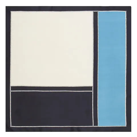 Women Geometric Color Block Satin Square Scarf Elegant Dotted Line Neck Scarf Fashion Hair Scarf Head Scarf Accessory