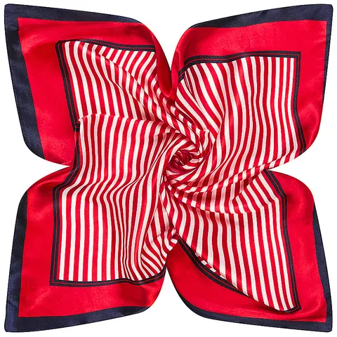 Fazzoletto da Collo Quadrato in Satin Professionale da Donna a Righe Elegante Sciarpa per Divisa da Ufficio Accessorio Decorativo