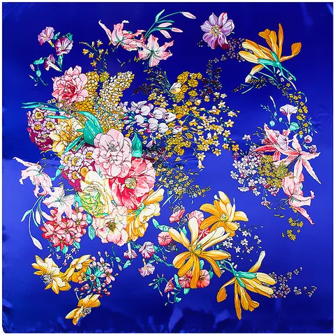 Damen Floral Druck Satin Quadratisches Halstuch Elegant Groß Seidig Kopftuch Schal Für Alltag Reise Mode Accessoires
