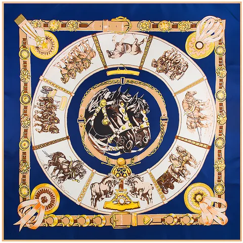 Women Luxurious Satin Square Scarf Vintage Equestrian Horse Carriage Printed Large Shawl Scarf For Lady Party Travel Decorative