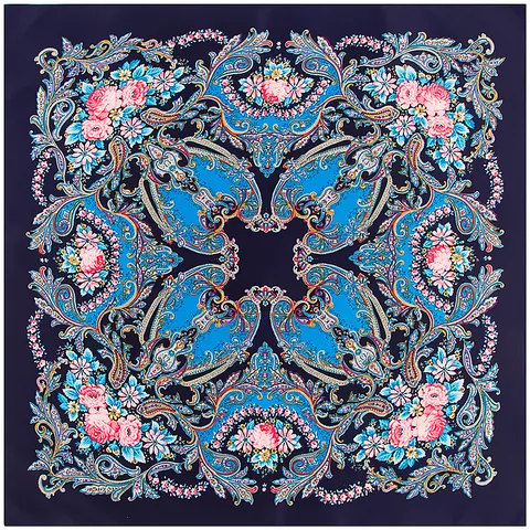 Sciarpa Quadrata in Satin da Donna Stampa Rose Paisley Grande Effetto Seta Foulard Avvolgente per Banchetto Viaggio Ufficio