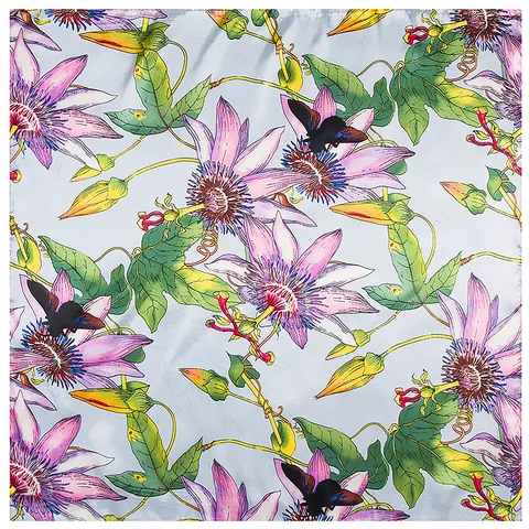 Women's Floral Bee Print Satin Square Scarf Elegant Neck Head Scarf Lightweight Decorative Silky Satin Shawl For Lady