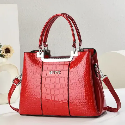 Luxus Krokodilmuster Damen Handtasche PU Leder Henkeltasche Tote Bag Mit Schultergurt Silberne Hardware Büro Alltagstasche