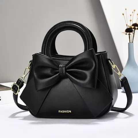 Sac à Main Femme Mode Nœud en Cuir PU Élégant Sac Bandoulière Accessoires Dorés Sac Épaule Quotidien Sac à Main