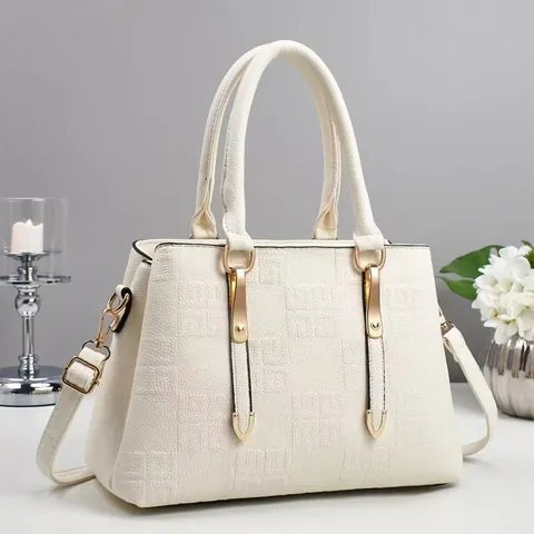 Women Textured PU Leather Handbag Large Capacity Top Handle Bag With Detachable Strap Crossbody Bag For Daily Lady Gift