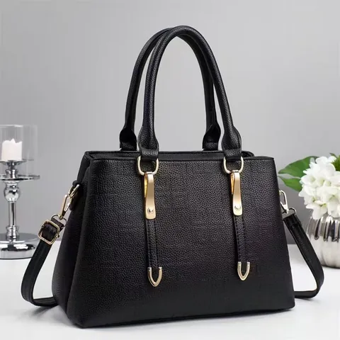 Women Textured PU Leather Handbag Large Capacity Top Handle Bag With Detachable Strap Crossbody Bag For Daily Lady Gift