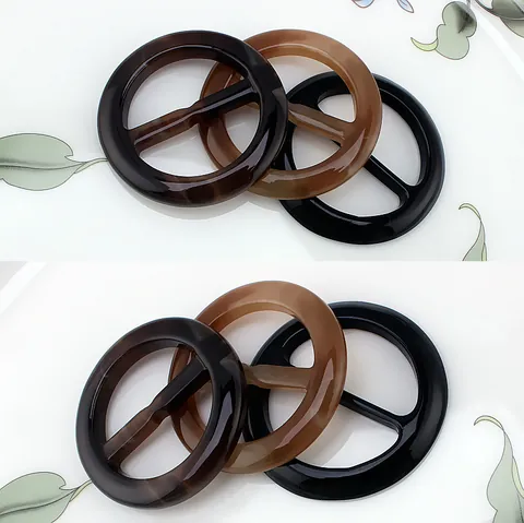 Runde Harz Schalschnalle Ring Für Damen Schildpattmuster Glatte Oberfläche Schalclip T-Shirt Knoten Schnalle Zubehör