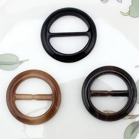 Round Resin Scarf Buckle Ring For Women Tortoiseshell Pattern Smooth Surface Scarf Clip T-Shirt Knot Buckle Accessories