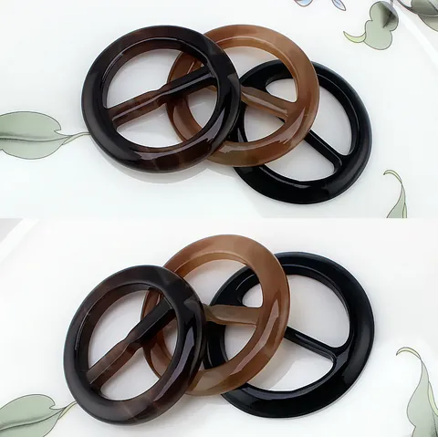 Round Resin Scarf Buckle Ring For Women Tortoiseshell Pattern Smooth Surface Scarf Clip T-Shirt Knot Buckle Accessories