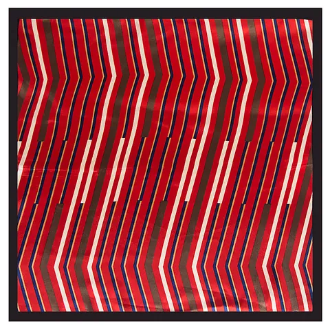 Women Elegant Geometric Stripe Satin Square Scarf Office Lady Neck Scarf Fashionable Headscarf Accessories Satin Handkerchief