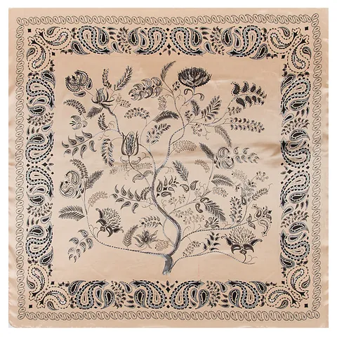 Bohemian Paisley Tree of Life Satin Square Scarf For Women Retro Elegant Head Wrap Luxury Decorative Shawl Fashion Accessories
