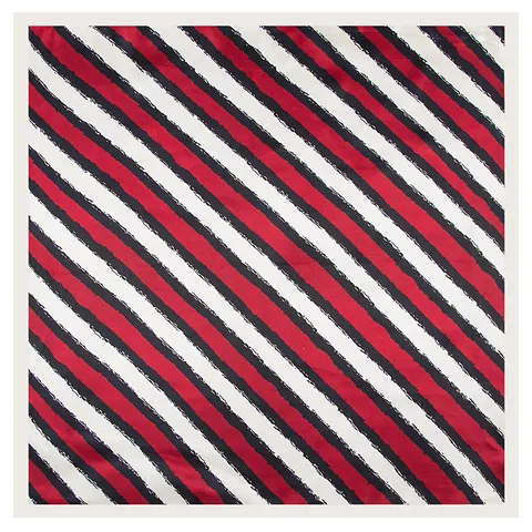Women Satin Square Scarf Striped Color Block Artistic Brushstroke Pattern Neck Scarf Professional Fashionable Decorative Hair Accessory