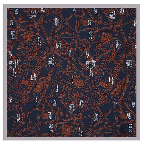 Vintage Paris City Map Print Satin Square Scarf French Style Alphabet Geometric Small Neck Kerchief For Women Accessory