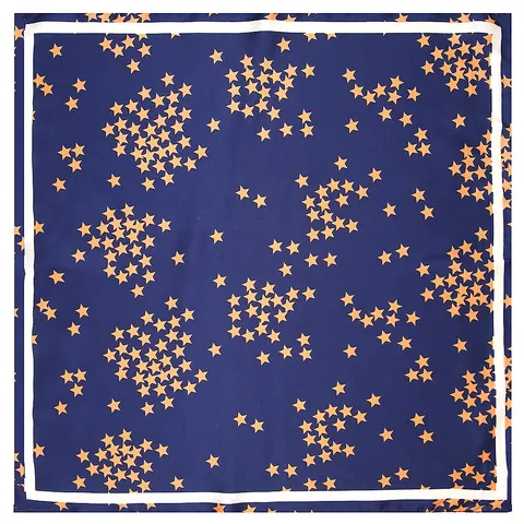 Dames Professionele Satijnen Vierkante Sjaal Sterrenprint Koreaanse Stijl Elegante Halssjaal Hoofddoek Tas Accessoire