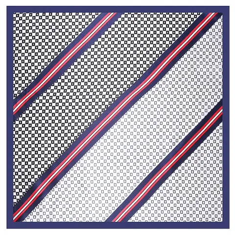 Professionele Dames Geometrische Ruit Gestreepte Vierkante Sjaal Satijn Imitatie Zijde Nek Sjaal Voor Kantoor Dagelijks Decoratieve Hoofddoek