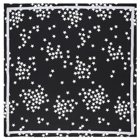 Dames Professionele Satijnen Vierkante Sjaal Sterrenprint Koreaanse Stijl Elegante Halssjaal Hoofddoek Tas Accessoire
