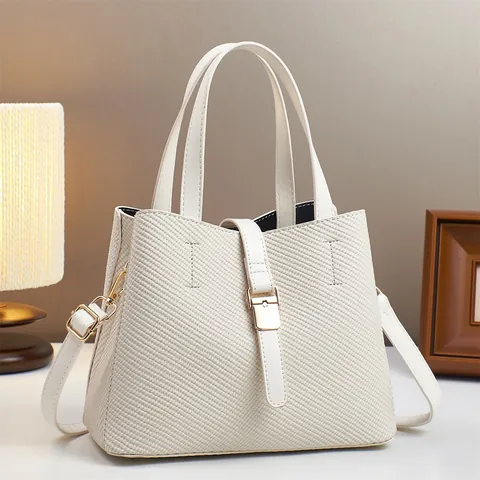 Women Woven Texture Tote Bag PU Leather Handbag With Top Handle And Removable Shoulder Strap For Daily Commuting Office
