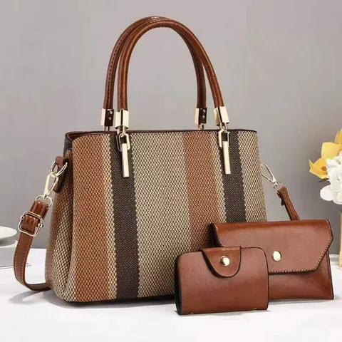 Borsa In Tela A Righe A Contrasto Da Donna Grande Capacità Borsa A Tracolla Pochette E Portafoglio Borsa Alla Moda Donna Tote Urban Minimalist