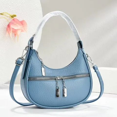 Dames PU Leer Hobo Tas Halve Maan Oksel Schoudertas Vintage Minimalistisch Dagelijkse Handtas Met Ritsvak