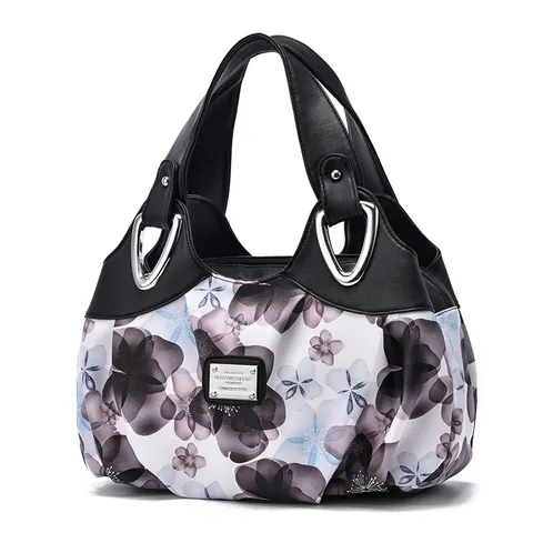 Bolso De Mano Para Mujer Estampado Floral Gran Capacidad Cuero PU Vintage Tote Bag Múltiples Compartimentos Bolso De Hombro