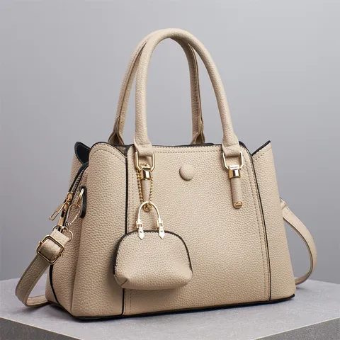 Women PU Leather Tote Bag With Mini Pouch Pebbled Texture Large Capacity Shoulder Crossbody Bag Fashion Streetwear Handbag