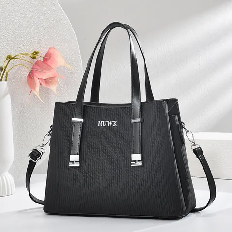 Damen Vertikal Gefaltete PU Leder Handtasche Große Kapazität Schulter Umhängetasche Tote Bag Mit Verstellbarem Riemen Büro