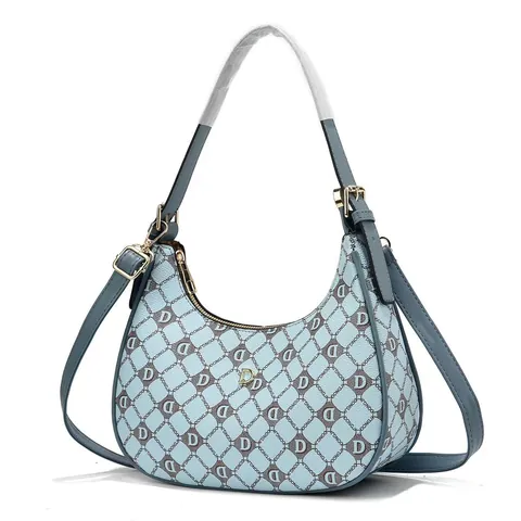 Women Fashion Printed PU Leather Hobo Bag Underarm Shoulder Crossbody Bag With Adjustable Strap Golden Hardware Luxury Style