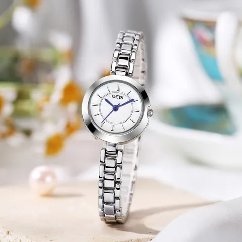 Elegante Reloj de Cuarzo para Mujer Vintage Moda Aleación Cadena Reloj de Pulsera Con Esfera de Nácar Impermeable Reloj de Joyería para Damas