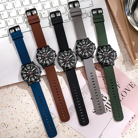 BARSH 8248 Fashion Sporty Quartz Watch Large Dial Luminous Pointer Silicone Strap Casual Wristwatch For Men Women Gift
