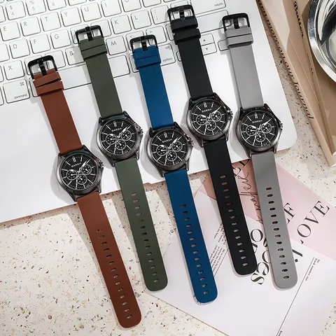BARSH Fashion Sporty Quartz Watch With Silicone Strap Alloy Case Large Dial Pointer Display Unisex Water Resistant Wristwatch For Daily School Students