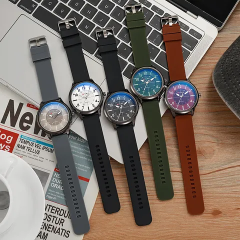 Ανδρικό Ρολόι Quartz Fashion Αθλητικό Μεγάλο Καντράν Αδιάβροχο Λουράκι Σιλικόνης Αναλογικό Στρογγυλό Κάσα από Κράμα