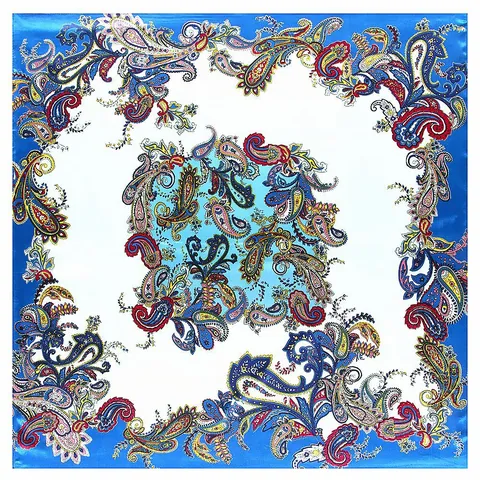 Women's Satin Square Scarf Classic Paisley Floral Print Retro Silk Like Neck Head Scarf Decorative Wrap Fashion Accessory