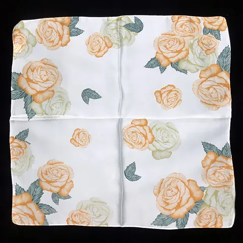 Elegant Satin Square Scarf Vintage Rose Floral Print Silk Feeling Neck Hair Scarf For Women Lightweight Fashion Accessory