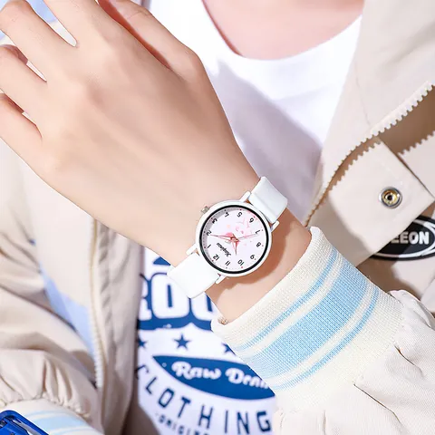 Reloj de Cuarzo de Conejo de Dibujos Animados Lindo para Niños Correa de Silicona Caja de Aleación Reloj de Pulsera de Moda para Niñas Mujeres