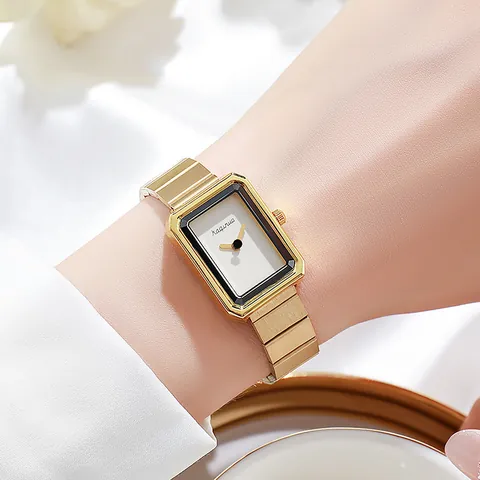 Orologio al Quarzo Rettangolare da Donna Vintage Cinturino a Catena in Metallo Minimalista Orologio da Polso Quadrato per Accessori Gioielli Moda Donna