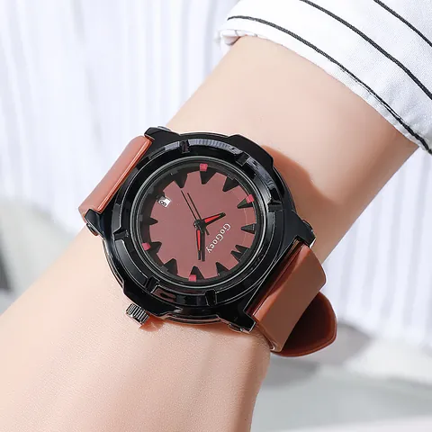Women Fashion Large Dial Quartz Watch With Date Calendar Silicone Strap Alloy Case Casual Stylish Wristwatch For Daily Wear