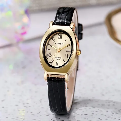 Vintage Oval Gehäuse Damen Quarzuhr Mit Krokodilmuster Lederarmband Römische Ziffern Zifferblatt Einfache Elegante Damen Armbanduhr