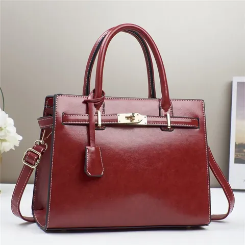 Sac Cabas Femme en Cuir PU Vintage Avec Coutures Contrastées Serrure en Métal Doré Sac à Main Grande Capacité Sac à Épaule Bandoulière Pour Trajet Quotidien