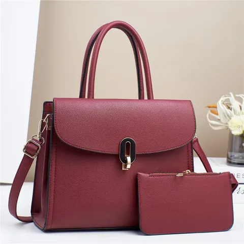 Sac à Main Élégant en Cuir PU pour Femmes Et Pochette Motif Litchi Grande Capacité Sac à Main Épaule Bandoulière pour Bureau Quotidien