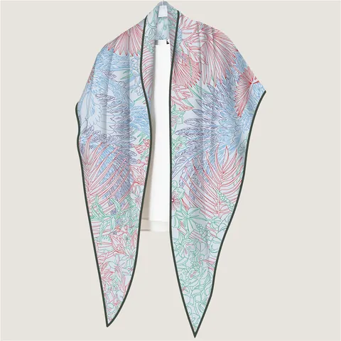 Damen Elegant Kaschmir-Imitat Dreiecktuch Vintage Blumen Vogel Druck Schal Wrap Vielseitig Winter Halstuch Für Damen