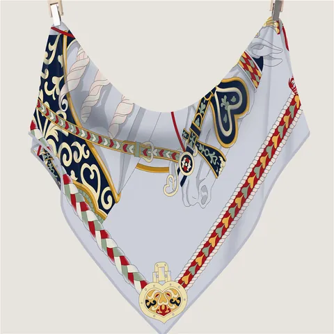 Chal para Mujer Vintage con Estampado Ecuestre Caballo Corazón Suave Imitación Cachemira Bufanda Triangular Grande Cálida