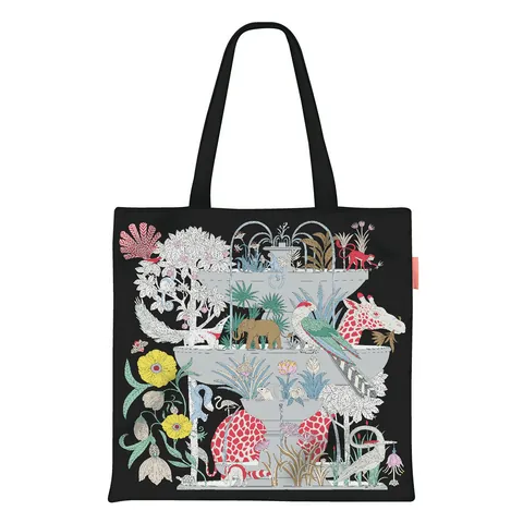 Trendy Canvas Tote Bag Artistic Rainforest Animal Printed Large Capacity Shoulder Handbag For Students Women Daily Shopping Book Bag