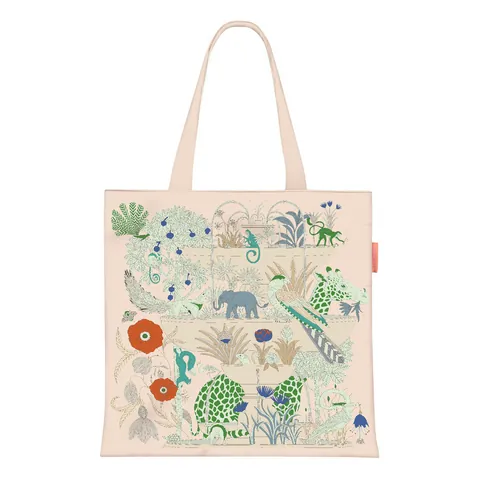 Trendy Canvas Tote Bag Artistic Rainforest Animal Printed Large Capacity Shoulder Handbag For Students Women Daily Shopping Book Bag