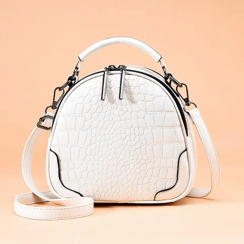 Women Crocodile Pattern PU Leather Shell Bag Vintage Crossbody Shoulder Bag With Top Handle Fashion Dome Handbag