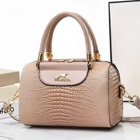 Dames Krokodil Reliëf PU Lederen Handtas Top Handvat Schoudertas Met Kangoeroe Decor Retro Mode Emmer Tas