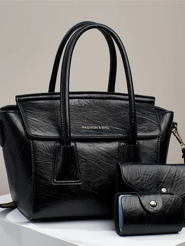 Mode Damen PU Leder Litschikorn Große Tote Tasche Und Portemonnee Und Kartenhalter Schulter Umhängetasche Handtasche Für Den Alltag