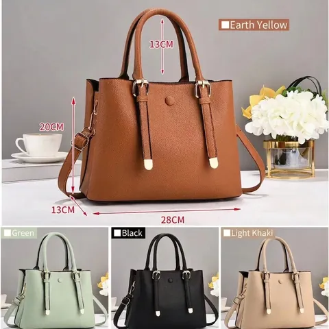 Mode Lychee-patroon PU-leer Handtas Voor Vrouwen Grote Capaciteit Top-handvat Tas Gouden Hardware Schouder Crossbody Tas