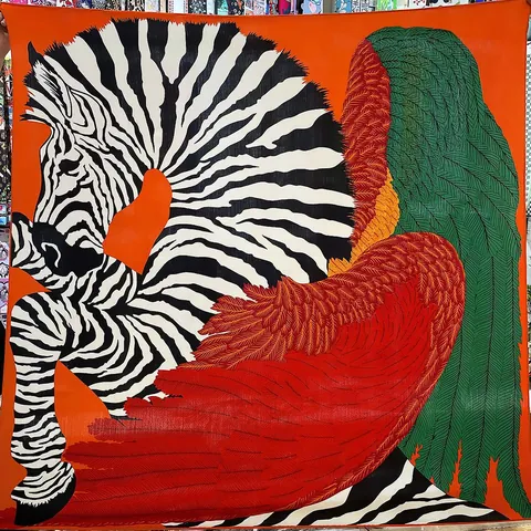 Elegante Foulard Quadrato in Satin Donna Stampa Zebra Pegaso Grande Scialle Avvolgente in Finta Seta Accessori Versatili Quotidiani